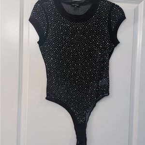 Topshop Black and Silver Studded Bodysuit